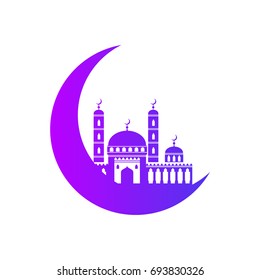 Kurban Bayraminiz Mubarek emblem isolated vector illustration on white background.Eid al adha.