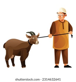 Kurban Eid Al Adha festival. sheep animal cow background. Eid Mubarak theme. Vector illustration