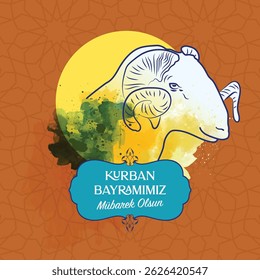 Kurban Bayramı Kutlu Olsun. English Translated: Happy Eid-al-Adha. Vector illustration.