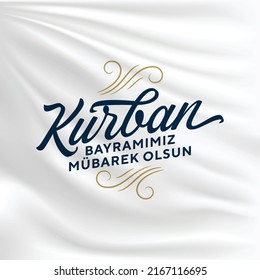 Kurban Bayramınız Kutlu Olsun. Traducción: (Eid al-Adha Mubarak) Festín del Sacrificio Saludo.  Días sagrados de la comunidad musulmana.