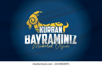 Kurban Bayramınız Kutlu Olsun. Translation: (Eid al-Adha Mubarak) Feast of the Sacrifice Greeting. Holy days of muslim community.