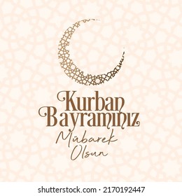 Kurban bayramınız mübarek olsun
Moon vector and text on islamic background. translation: Eid Mubarak