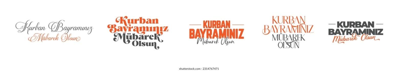 Kurban bayramı mübarek olsun
Turkish religious holiday typography. Translation: Eid Mubarak.