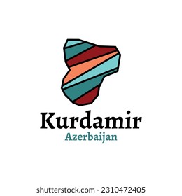Kurdamir Azerbaijan map, Azerbaijan city Kurdamir. Map vector illustration Fully editable detailed vector map