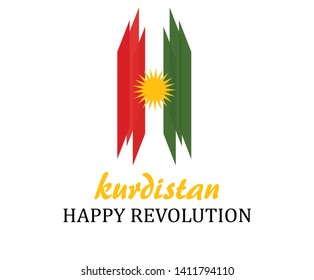 Kurdistan revolution day flag design