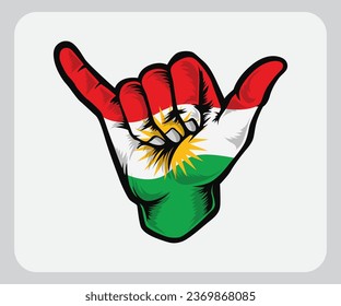 Kurdistan Shaka Hand Good Vibes Flag