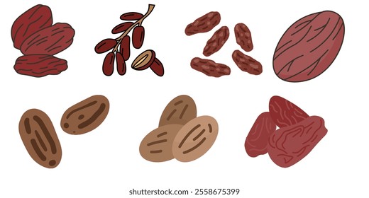 kurma fruits dates illustration in good concept  dates fruit Dates Fruit Logo Vector