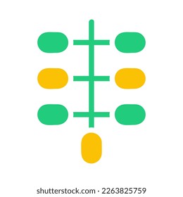 Kurma palm Symbol solide grün gelbe Stil Rmadan Illustration Vektorelement und Symbol perfekt. Symbol aus der modernen Kollektion für Web.