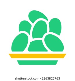 kurma palm icon solid green yellow style ramadan illustration vector element and symbol perfect. Icon sign from modern collection for web.