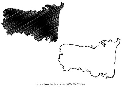 Kurnool District (Andhra Pradesh State, Republic Of India) Map Vector Illustration, Scribble Sketch Kurnool Map