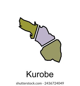 Kurobe Map City with outline contour, simple map illustration template