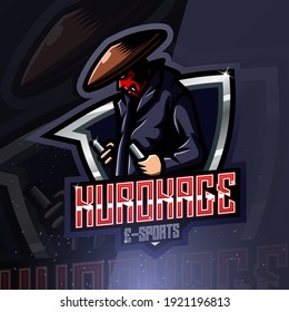 Kurokage mascot esport logo design
