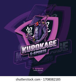 Plantillas del logotipo del puerto de Kurokage samurai