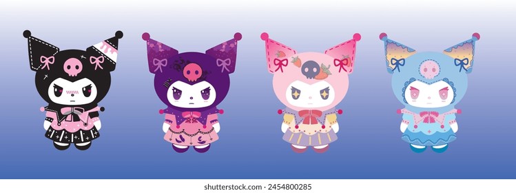 kuromi pattern decal design, designed in vector