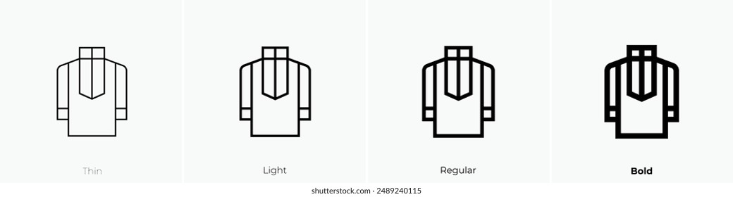 kurta icon. Thin, Light Regular And Bold style design isolated on white background