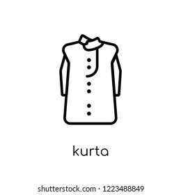 kurta icon. Trendy modern flat linear vector kurta icon on white background from thin line Kurta collection, outline vector illustration