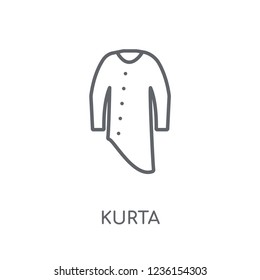 Kurta linear icon. Modern outline Kurta logo concept on white background from Clothes collection. Suitable for use on web apps, mobile apps and print media.