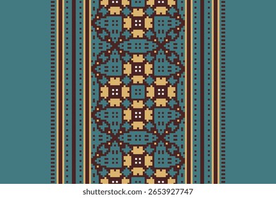 Kurta Pattern Seamless Mughal architecture Bordado de motivo, Pixel Ikat bordado vetor Design para impressão hieróglifos egípcios tibetan geo pattern