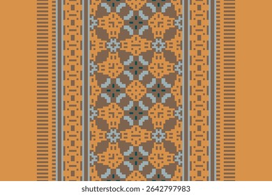 Kurta Pattern Seamless Native American, Motif embroidery, Pixel Ikat embroidery vector Design for Print tie dyeing pillowcase sambal puri kurti mughal architecture
