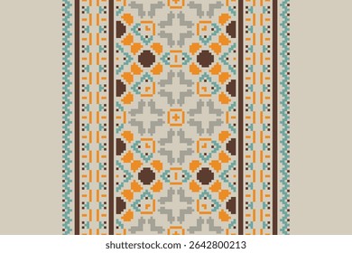 Kurta Pattern Seamless Native American, Motif embroidery, Pixel Ikat embroidery vector Design for Print egyptian hieroglyphs tibetan geo pattern