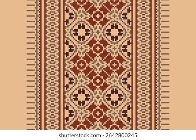 Kurta Pattern Seamless Native American, Motif embroidery, Pixel Ikat embroidery vector Design for Print endless arabesque cloth dupatta shawl bandana print silk kurta men