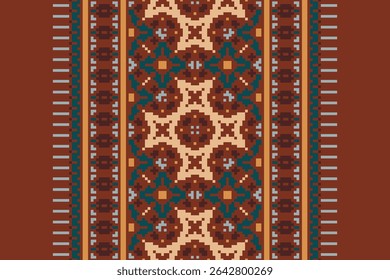 Kurta Pattern Seamless Native American, Motif embroidery, Pixel Ikat embroidery vector Design for Print vyshyvanka placemat quilt sarong sarong beach kurtis Indian motifs