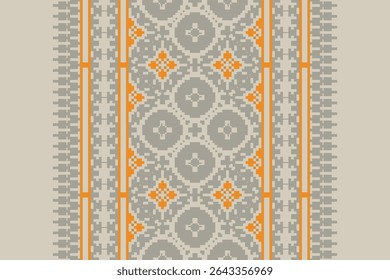 Kurta Pattern Seamless Native American, Motif embroidery, Pixel Ikat embroidery vector Design for Print egyptian pattern tibetan mandala bandanna