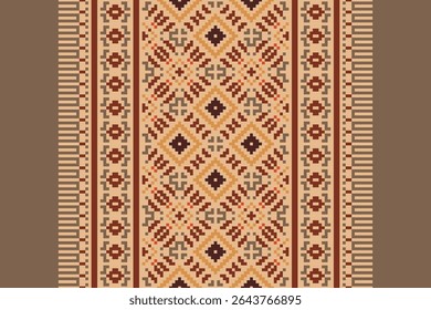 Kurta Pattern Seamless Native American, Motif embroidery, Pixel Ikat embroidery vector Design for Print Texture fabric saree sari carpet. kurta vector patola saree