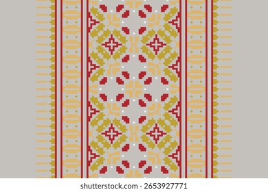 Kurta Pattern Seamless Scandinavian pattern Motif embroidery, Pixel Ikat embroidery vector Design for Print vyshyvanka placemat quilt sarong sarong beach kurtis Indian motifs