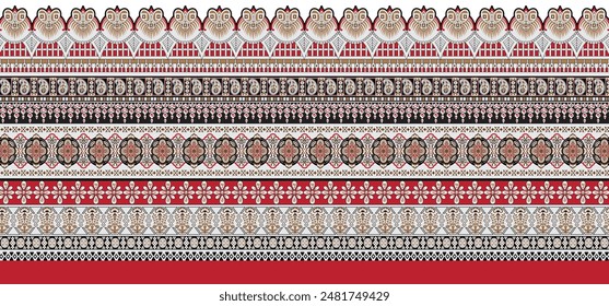 Kurti  borders print flower hd