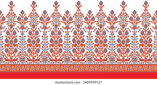Kurti  borders print flower hd
