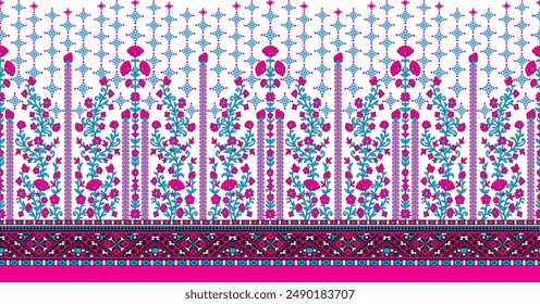 Kurti bordes impresión flor hd