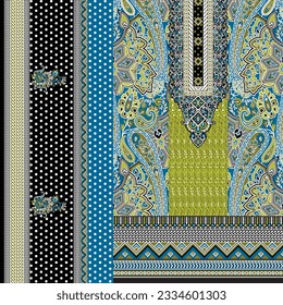 kurti  front part and seleev illustrator vector design