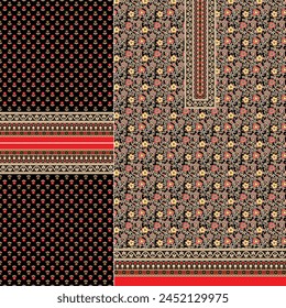 kurti  front part and seleev illustrator vector design