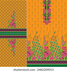 kurti  front part and seleev illustrator vector design