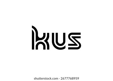 KUS Creative Unique Modern Letter Logo Design. Elegantes Monogramm-Logo-Design mit dekorativen Elementen und Typografie