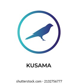 Kusama Cryptocurrency coin icon. KSM coin symbol. Cryptocurrency vector icon. Flat Vector illustration - Vector