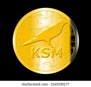 Kusama cryptocurrency (KSM) On black background