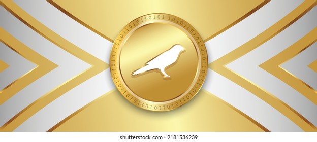 Kusama (KSM) Crypto currency metallic coin futuristic technology vector illustration banner and background. Block chain based virtual money concept design.