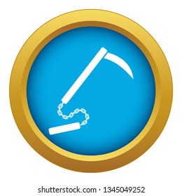 Kusarigama icon blue vector isolated on white background for any design