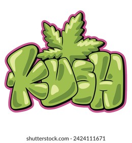 Lema de Kush, burbuja de graffiti en forma de diseño de impresión de camisetas