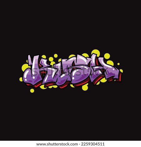 kush vector graffiti font word street art weed vector tagging