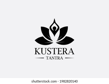 Kustera Abstract yoga lotus flower emblem logo design