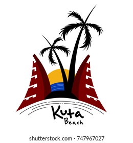 Kuta Bali beach logo vector eps10. 