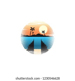 kuta beach bali indonesia art sign symbol vector