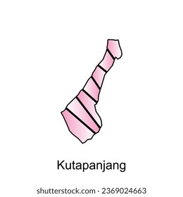 Kutapanjang map City. vector map of province Aceh capital Country colorful design, illustration design template on white background