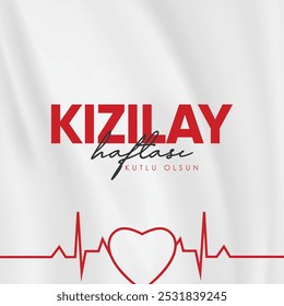 Kızılay haftası kutlama tasarımı. translation: Red Crescent week celebration design.