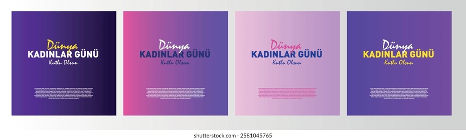 Dünya kadınlar günü kutlu olsun. 8 mart.
design for social media. translation: happy international women's day