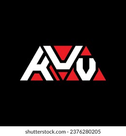 KUV triangle letter logo design with triangle shape. KUV triangle logo design monogram. KUV triangle vector logo template with red color. KUV triangular logo Simple, Elegant, and Luxurious design.