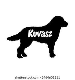 Kuvasz Dog silhouette dog breeds logo dog monogram vector